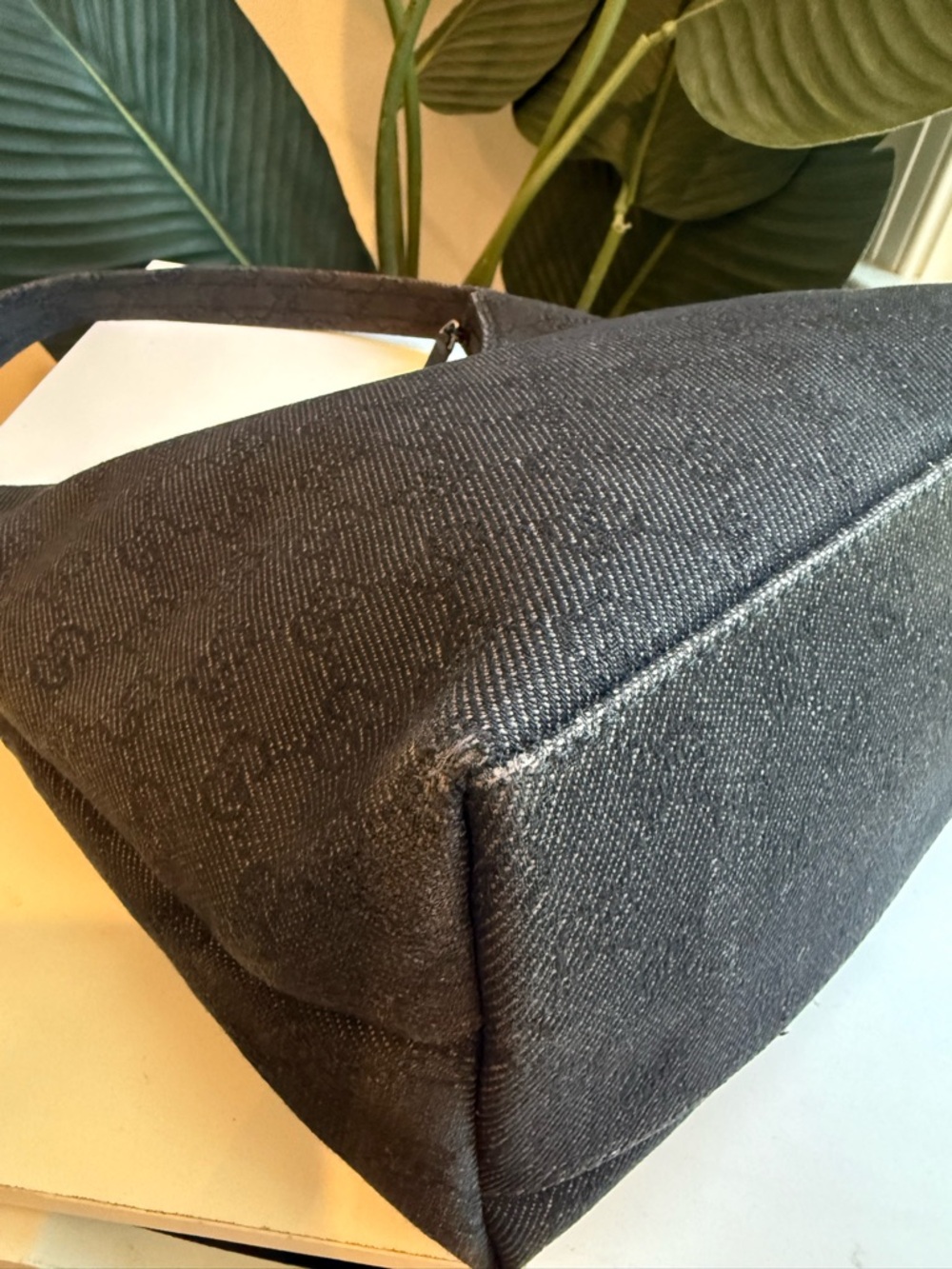 Gucci ‘Denim Monogram Small Hobo’ - Picture 6 of 13
